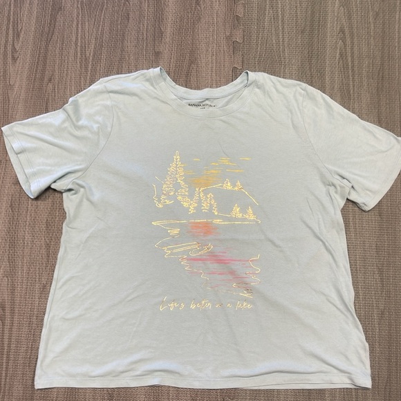 Banana Republic Blue Lake Graphic Tee - Women’s Size XL - Picture 2 of 7